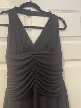 JS Boutique Black Halter Dress Size 14 Ruched Cocktail Dress